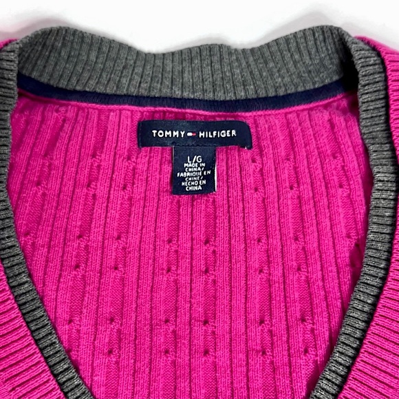Tommy Hilfiger | 100% Cotton | Cable-Knit Sweater | Sz Lg - Picture 6 of 6